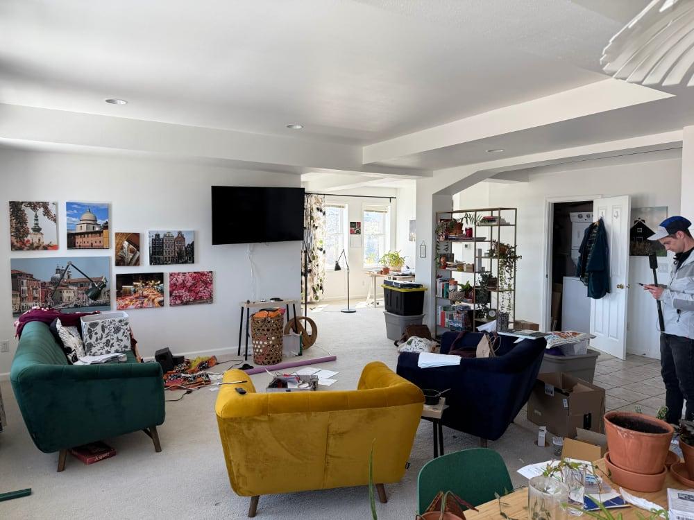 Living room with city view